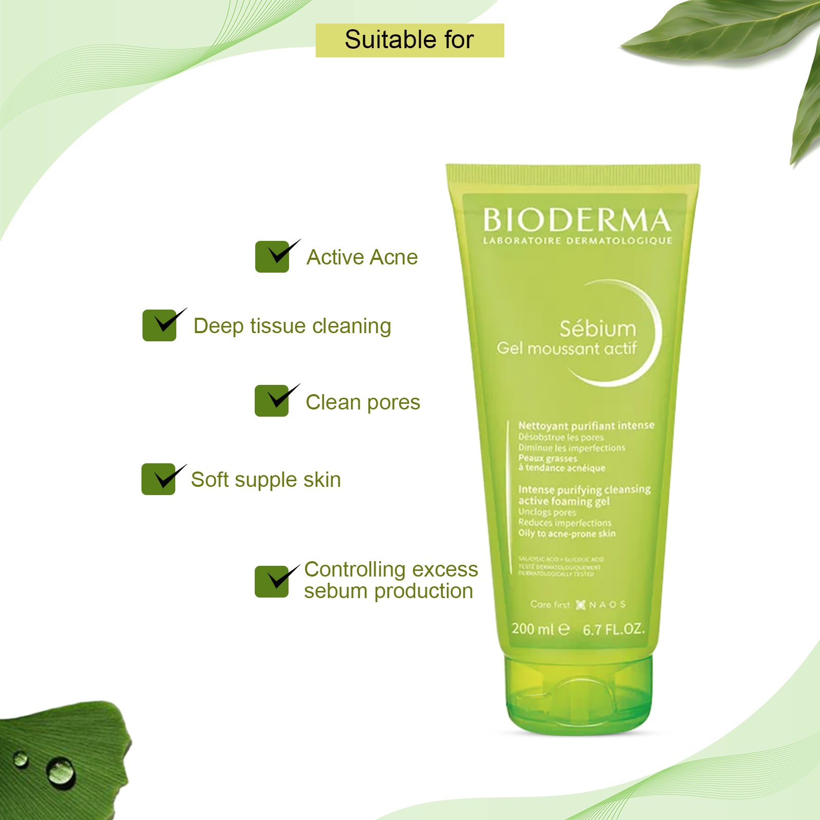 Bioderma Sebium Gel Moussant Actif 200 ml