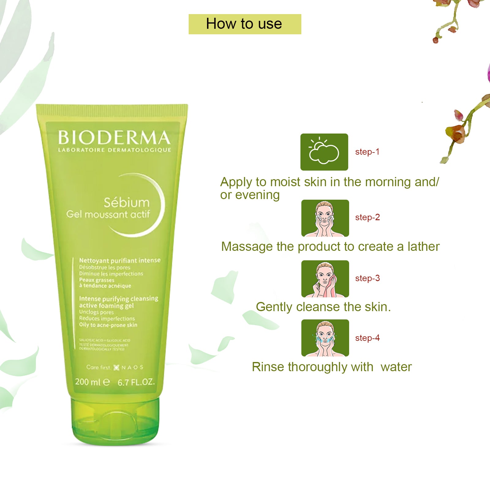 Bioderma Sebium Gel Moussant Actif 200 ml