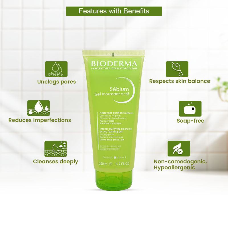 Bioderma Sebium Gel Moussant Actif 200ml