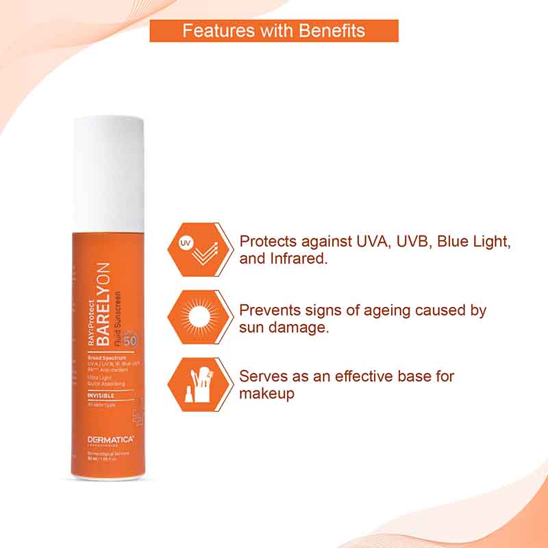 Dermatica Ray: Protect Barelyon Fluid Sunscreen SPF 50